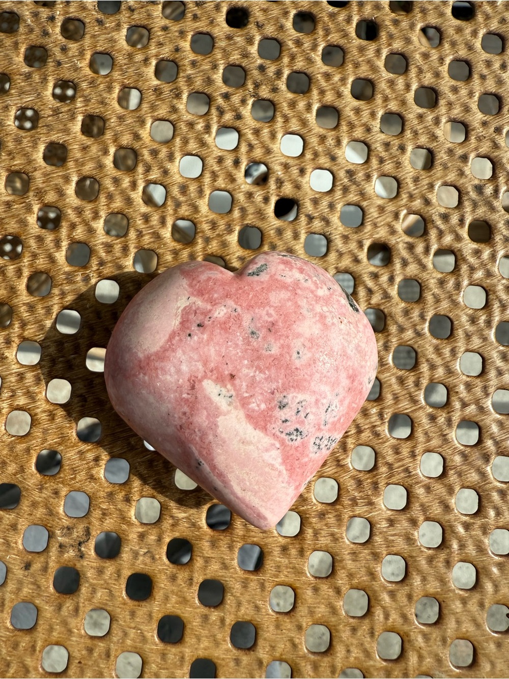 Pink Heart Shaped Stone Sculpture